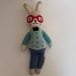Cuddle + Kind Benedict the Bunny with Glasses Plush Stuffed Animal Rabbit